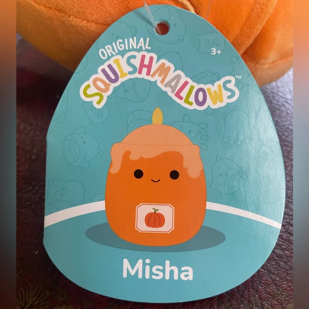 Squishmallows Misha‎ the Pumpkin Candle 5 inch 2024 Halloween Autumn Fall NWT